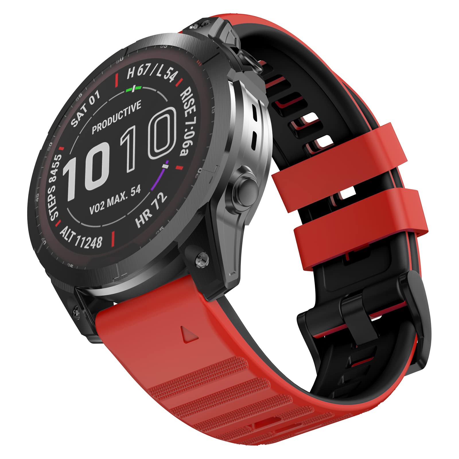 MYSNBKN Watch Strap for Garmin Fenix 7X / Fenix 6X / Fenix 5X / Fenix 3HR, 26mm Silicone Watch Band for Descent MK1 / MK2 / MK2i, Tactix, D2 Delta PX / D2 Charlie (Quick Fit)
