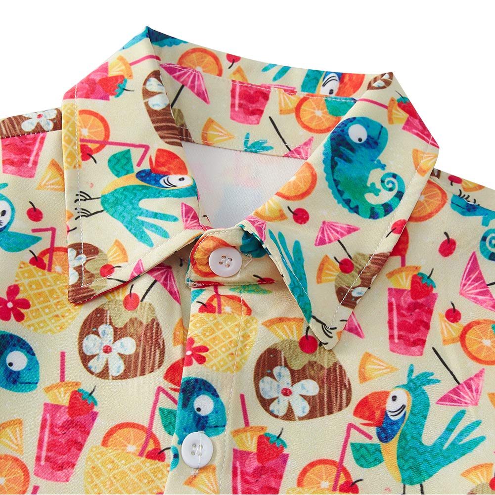 Little /& Big Boys Button Down Shirts Hawaiian Aloha Short Sleeve Party Camp Holiday Casual Novelty Dress Shirt Size 2-14T