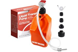 PETASOON Fuel Transfer Pump Battery Powered Electric Portable Gas Can Tank Pump for Gasoline Diesel kerosene Liquid with Flexible Hose Race Jug Adapter(Can Not Included)