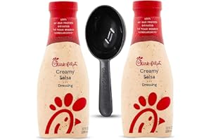 ASRAMA Creamy Salad Dressing Bundle. Includes Two 12 Fl Oz Bottles of Chick Fil A Sauce Creamy Salsa Dressing Plus Measuring Spoon. Excellent Salad Dressing, Sandwich Dressing & Salsa Sauce for all Occasions