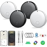 Air Tracker Tag for Android & iOS,Smart Tags-4 Pack, Dual System Bluetooth Luggage Tracker Compatible with Apple Find My or Google Find Hub,Keys Finder/Item Locator for Backpack,Key,Travel and Commute