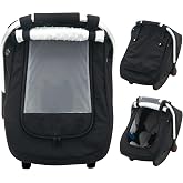 Waterproof Baby Car Seat Cover, Warm Carseat Cover for Cold Weather, Infant Car Seat Canopy with 2 Breathable Vents, 3D Mink Dot Baby Carrier Cover for Boys &amp; Girls