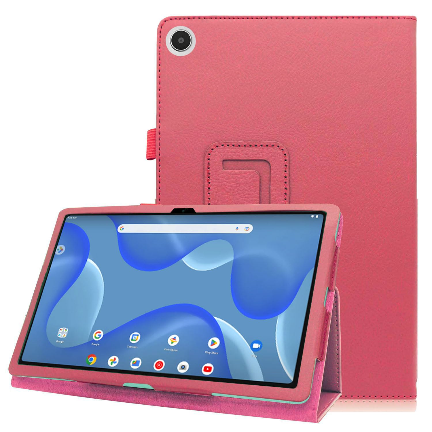 Photo 1 of [ZUKOF] Folio Stand Case for onn. 10.4" Tablet Pro (2023 Model 100110603) - Slim Magnetic PU Leather Protective Cover (Hot Pink)