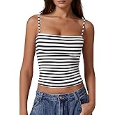 QINSEN Women's Double Lined Basic Tank Top Adjustable Spaghetti Straps Sleeveless Camisole Shirts