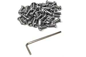 iexcell 50 Pcs M5 x 12mm Thread Pitch 0.8 mm Stainless Steel 304 Hex Socket Button Head Cap Screws Bolts Kit