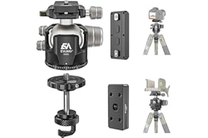 EVUMO DX55 Ball Head with Conversion Kit for BOG DeathGrip Shooting Tripod, Includes 55mm Low Profile Ball Head, Converter, Saddle Mount Plate, Arca Swiss Standard Quick Release Plate & Mlok Arca Rail