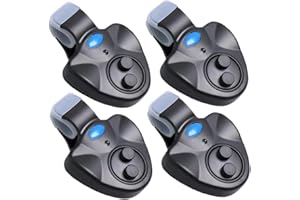 Fishing Alarm 4Pcs Fishing Bell Electric Fishing Alarm with Sound Alert & Led Indicator Battery Operated Fishing Bite Alarm f