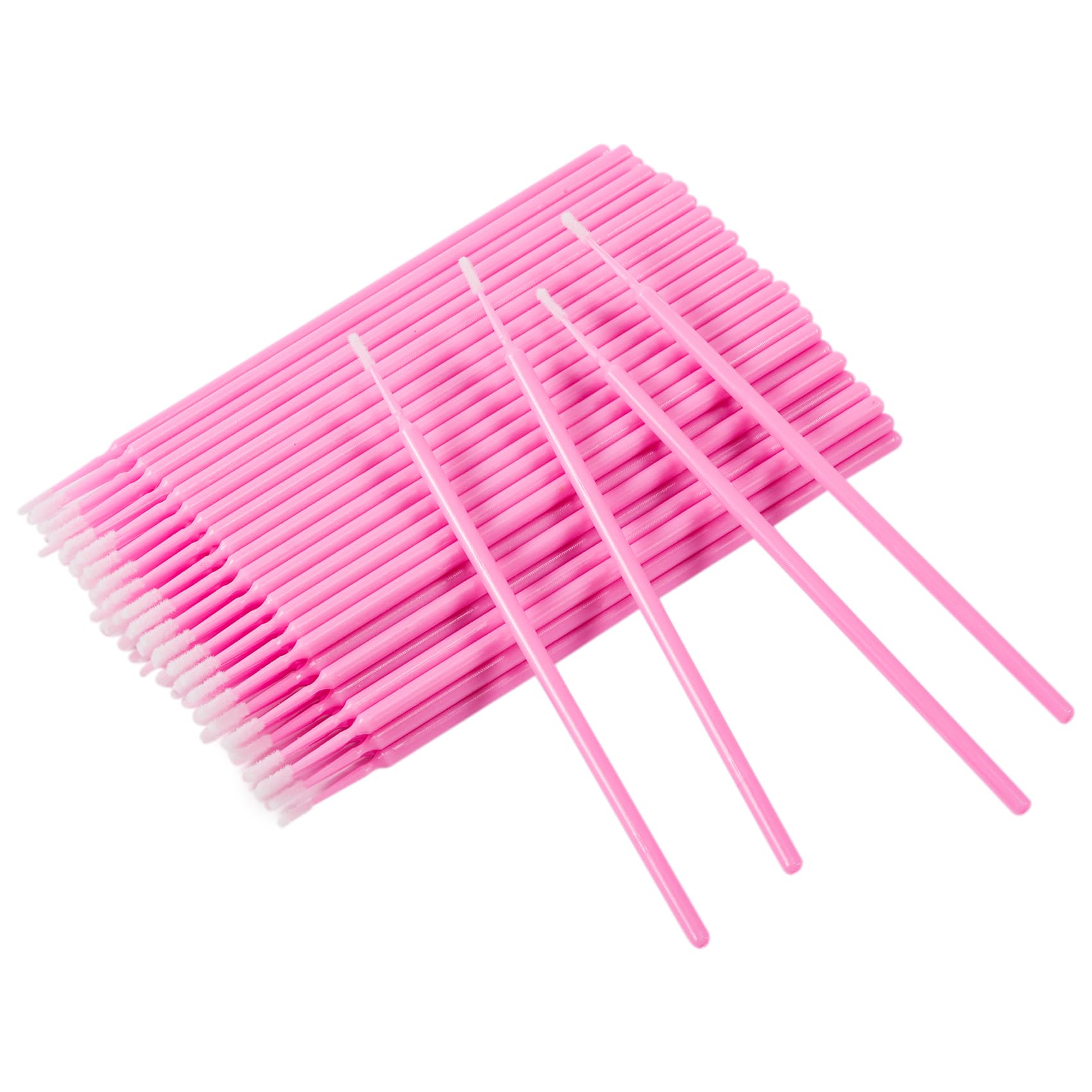 Anhua Micro Applicator Brushes 200 PCS, Disposable Micropore Bendable Head, Soft Microfiber for Eyelash Extensions, Eyeliner Cleaning, Nail Art & Makeup Application | Pink