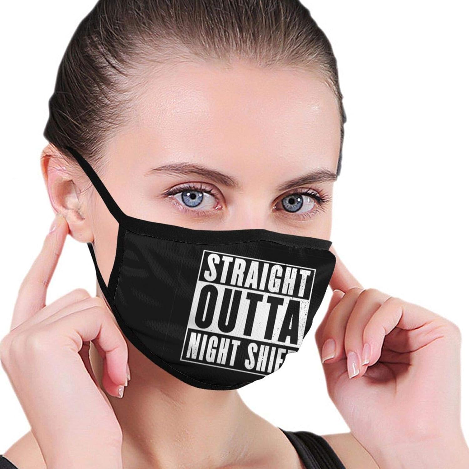 Mask Straight Outta Night Shift Funny Shift Job Mask Windproof and