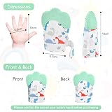 Vicloon Baby Teething Mittens Set 2 Pack Dinosaur Silicone Teether Gloves view 2