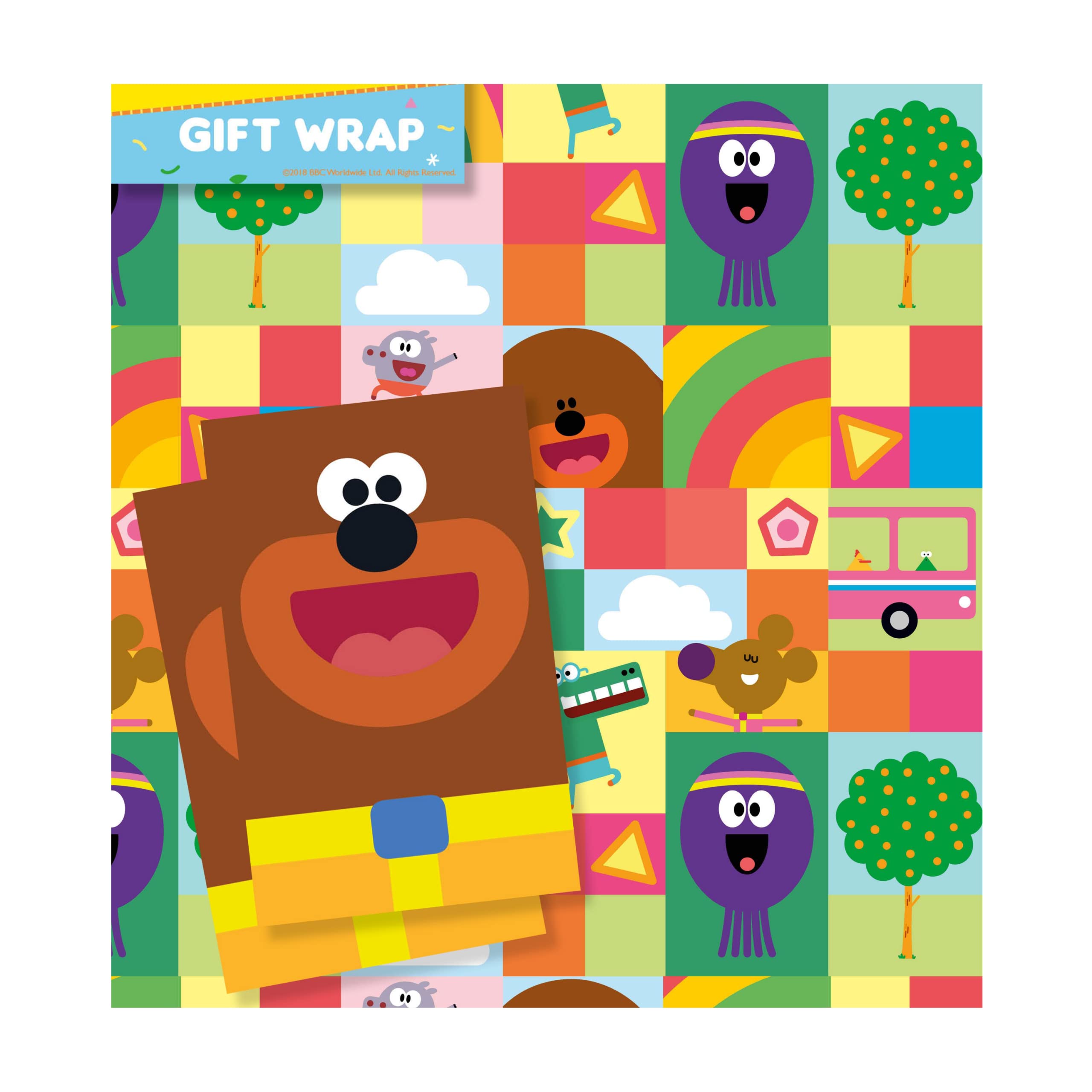 Hey Duggee Wrapping Paper 10 Sheets 10 Tags Sheet Size 70cmx50cm Official Product Responsibly Resourced