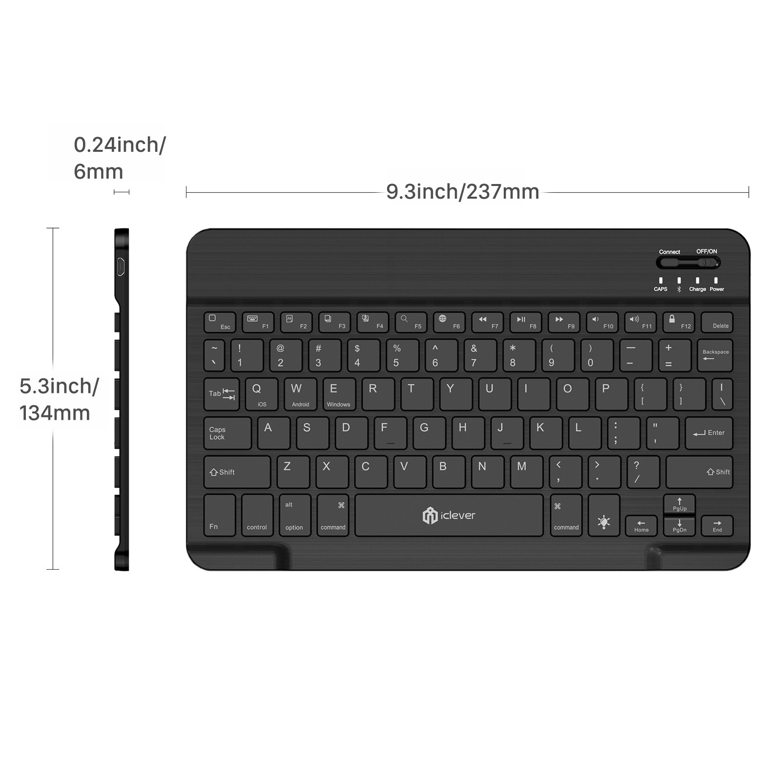 IClever Universal Wireless Keyboard With LED Backlight 7Colors, Built