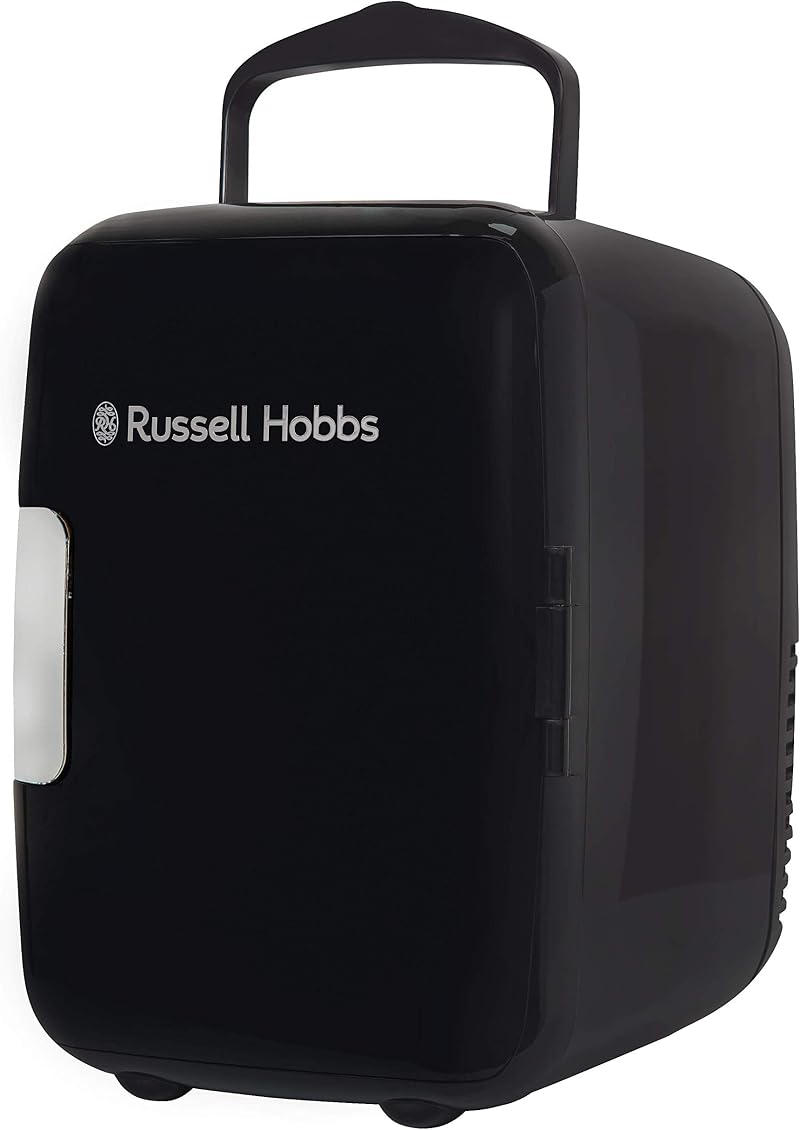 Russell Hobbs Mini Cooler 4L 6 Can AC DC Portable Cooler Warmer Retro Black