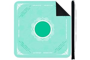 StellarOcean Mahjong Mat for Table with Rules 31.5"x31.5" Neoprene Mahjong Mat with Carrying Bag, Portable American Mah Jongg Accessories Card Poker Game,Noise Reduction Non-Slip(Green)