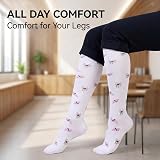 LEOSTEP Compression Socks 20-30 mmHg 4 Pair Men Women Non-Slip Long Tube view 6
