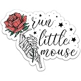 (3PCs) Run Little Mouse Sticker, Skeleton Spicy Book Reading Stickers, Haunting Adeline Dark Romance Booktok Stickers, Bookish Kindle Waterproof Vinyl Decals for Laptop Notebook Water Bottle 3 Inches
