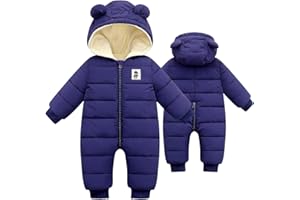 BYFRI Baby Boys Girls Snowsuit Clothes Toddler Snow Outfit Winter Suit Infant Hooded Jumpsuit Newborn Coat for 0-24 Months