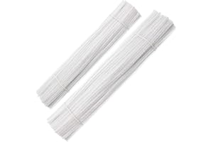 Waycreat 200 Pieces Pipe Cleaners White Chenille Stem for DIY Art Craft Decorations (6mm x 12 Inch)