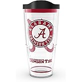 Tervis Made in USA Double Walled University of Alabama Crimson Tide Insulated Tumbler Cup Keeps Drinks Cold & Hot, 24oz, Tradition
