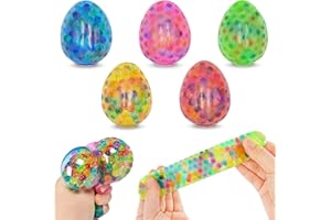 Eavotoy 5 Pack Easter Eggs Stress Balls Squishy Toys Squeeze Ball Toys for Easter Egg Hunt Easter Basket Stuffers Party Favors Gifts