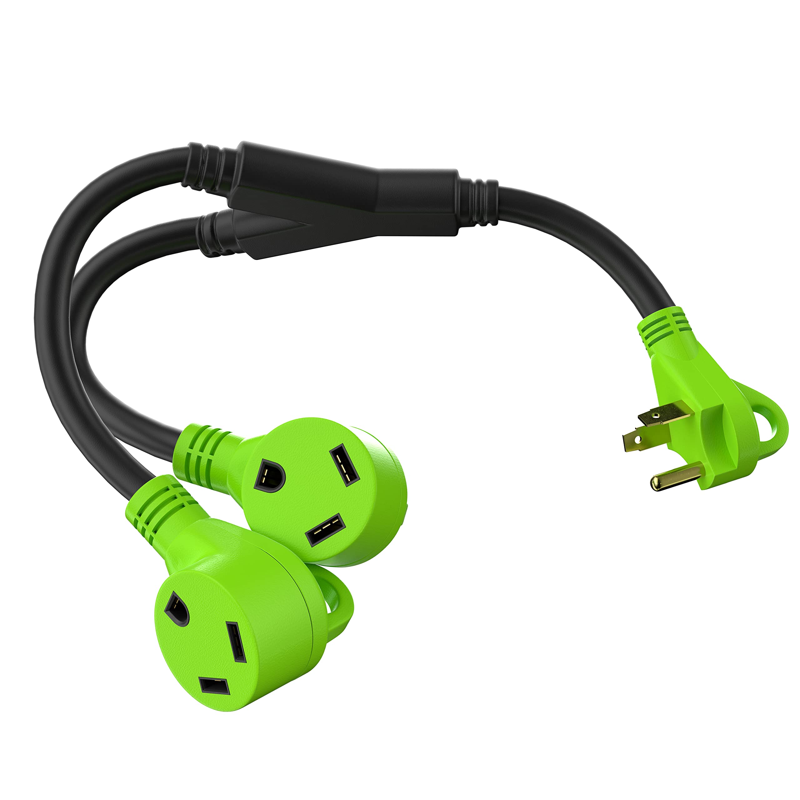 Photo 1 of LeisureCords 24'' RV Y Adapter Cord 30 Amp Male Plug to Two 30 Amp Female 2.5 Feet with Handle