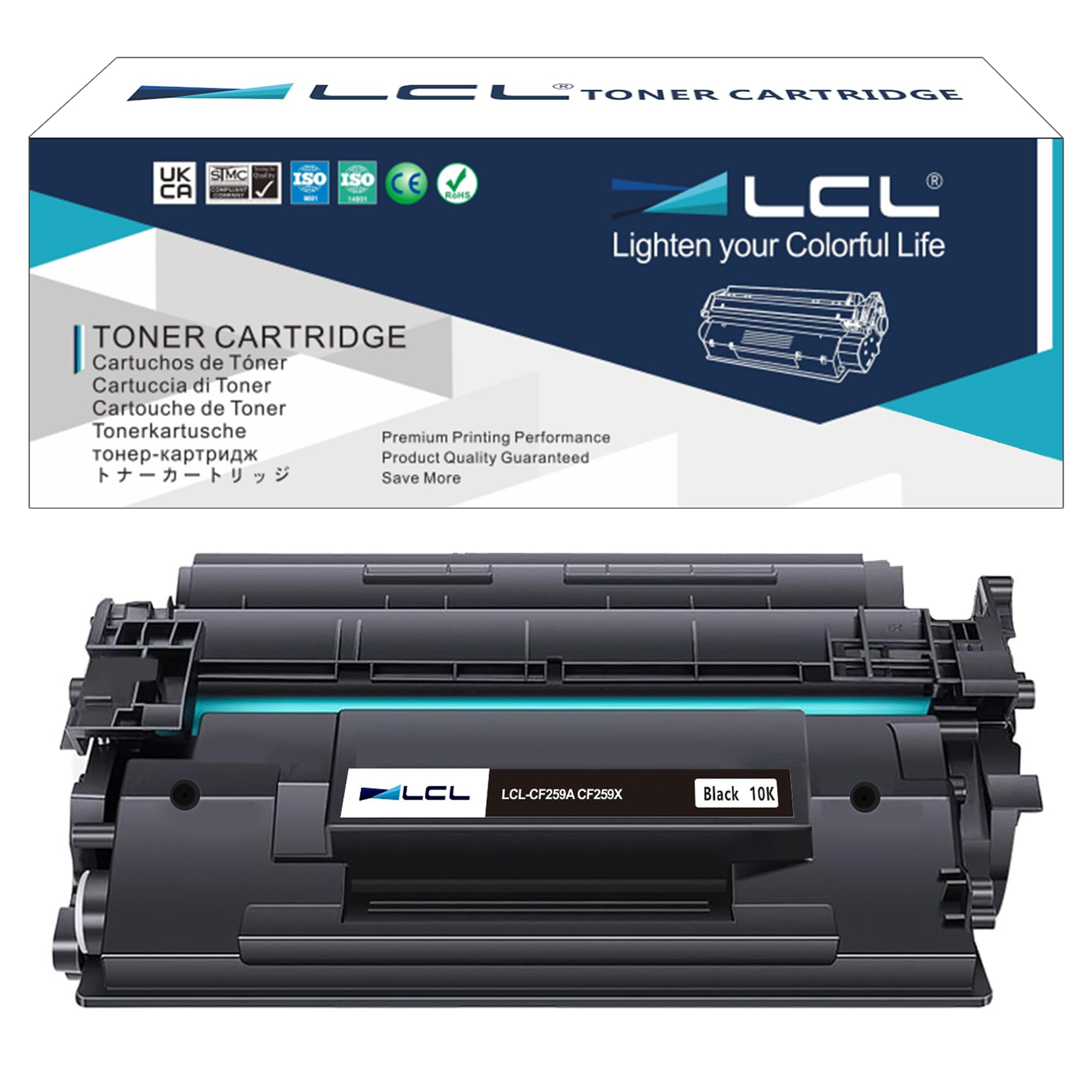 LCL CF259X Toner Cartridge Replacement for HP 59A 59X CF259A CF259X (Without CHIP) for HP M406 M406dn M404 M404n M404dn M404dw M304a MFP M428 M428dw M428fdn M428fdw M428m M430f Printers (1Pack)