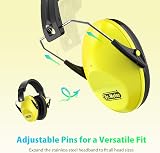 Dr.meter Kids Ear Defenders SNR 27.4dB Adjustable Headband Yellow view 3