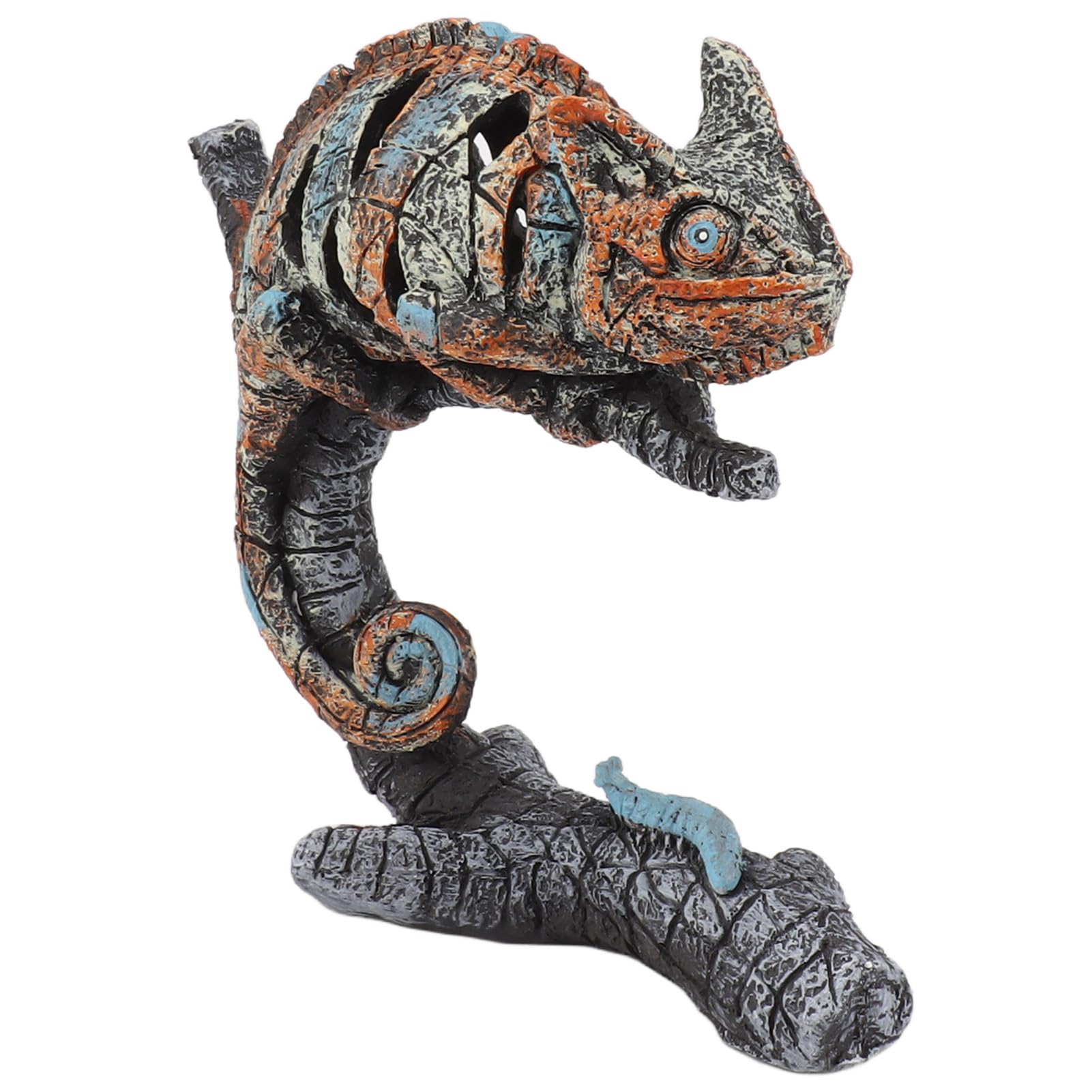shenruifa Resin Chameleon Statue - Animal Figurine Ornament for Home, Office, Bookshelf, Coffee Table Decor