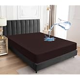 Sufdari Queen Size Mattress Protector,Waterproof Mattress Protector,Fitted Sheet Style Mattress Cover with 18" Deep Pocket,Washable and Comfortable-Chocolate,Queen