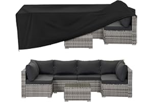 Arcedo Outdoor Furniture Cover Rectangular, Waterproof Patio Furniture Set Cover for Sectional Conversation Set, All Weather Protection Dining Table Chair Set Cover, 108" x 82" x 30"H, Black