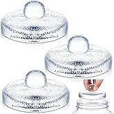 Tioncy 4 Pack (over 3.86 Inches) Heavy Glass Fermentation Weights with Grooved Handle for Large Wide Mouth Gallon Mason Jars Canning Supplies Pickling Weights for Brewing Fermented Foods