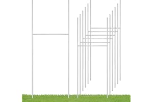 FAAYUCK 6 Pack Yard Sign Stakes, 17X6 INCH H Frames Yard Stakes for Signs for Ground Outdoor, Metal Yard Sign Holder for Corrugated Plastic Sign, Blank Lawn Sign, Estate Garage Sale