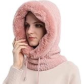 HUAMULAN Women Winter One Piece Beanie Hat Slouchy Fleece Balaclavas Face Mask Neck Scarf Set Earmuff Ski Snow Knit Hats
