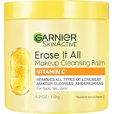 Garnier Erase It All Makeup Cleansing Balm with Vitamin C, Brightening Facial Cleanser and Makeup Remover, 4.2 Oz