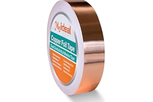 Meideal Copper Foil Tape (1inch X 66 FT) with Dual Conductive Adhesive for Guitar and EMI Shielding, Electrical Repairs, Crafts, Garden, Stained Glass, Paper Circuits, Soldering, Grounding