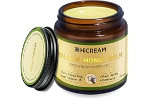 Hicream Beef Tallow, Beeswax & Honey Face Moisturizer, Organic Hydration for Dry and Sensitive Skin, Natural Formula, 3.8 Oz,