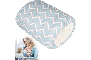 TEUOPIOE 1Pc Baby Nursing Arm Breastfeeding Pillow Soft Cotton Bottle Feeding Pillows for Newborn (Blue Ripple)