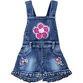Peacolate 5-10T Little&Big Girls Adjustable Straps Short Overalls Jeans Outfits