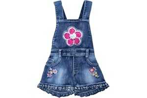 Peacolate 5-10T Little&Big Girls Adjustable Straps Short Overalls Jeans Outfits