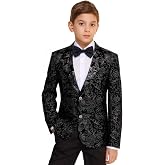 Boys Jacquard Suits Slim Fit Tuxedo Suit Notch Lapel 2 Pieces Suit Set Jacket Pants for Party Formal Wear