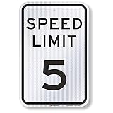 SmartSign "Speed Limit 5 MPH" Sign | 12" x 18" 3M