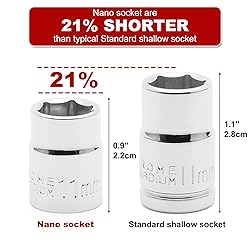 CASOMAN 14 Piece 3/8" Drive 6 Point Stubby Socket