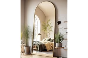 AyeWish Floor Mirror, Oversized Full Length Mirror, Arched Mirror, Large Standing Mirror, Tall Mirror, Wall Mounted, FreeStanding, Giant Mirror, 71"×28", Aluminum Frame - Gold