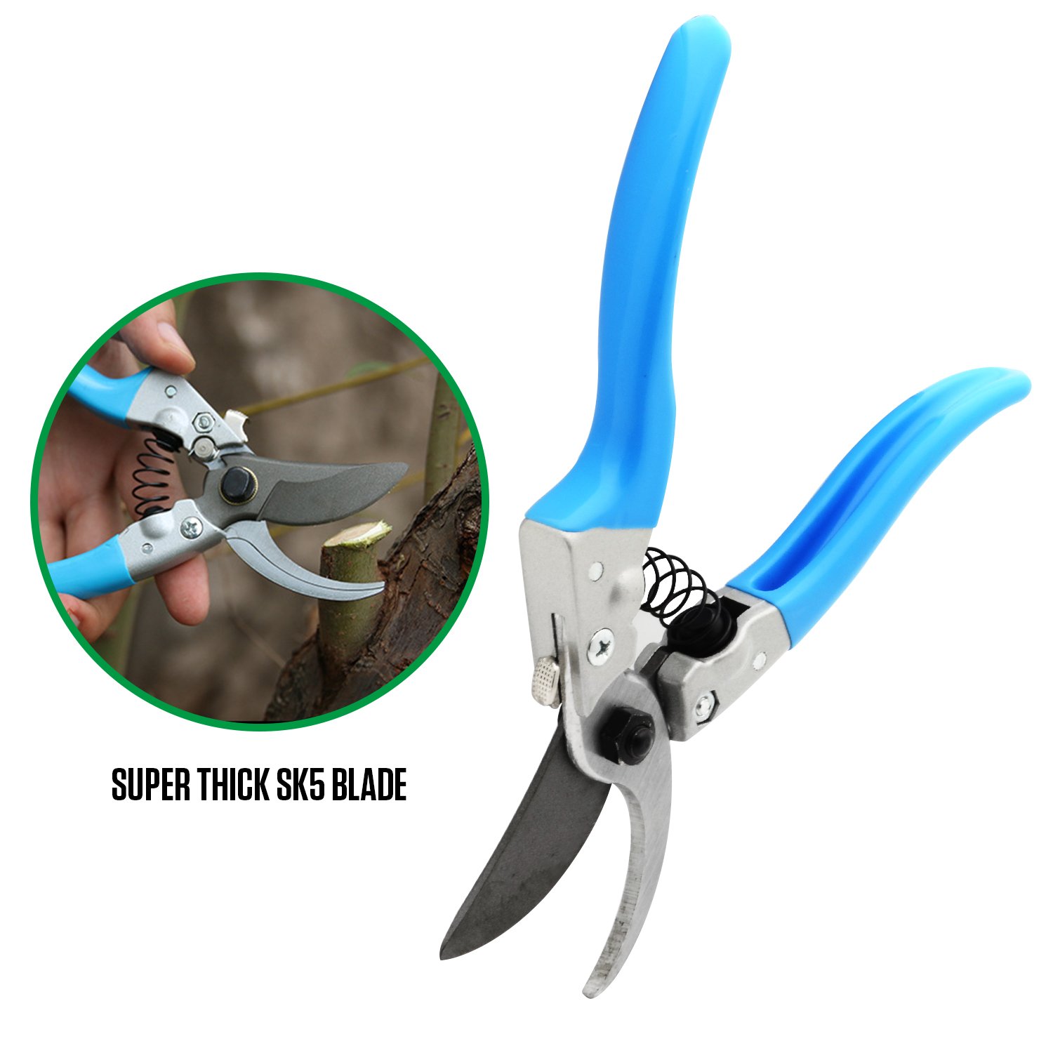 Allescool Cesoie potatura,Forbici da Giardino Professionale SK-5 Lama di acciaio,Forbici per potatura multifunzione con Lama,progettare risparmiare sforzo