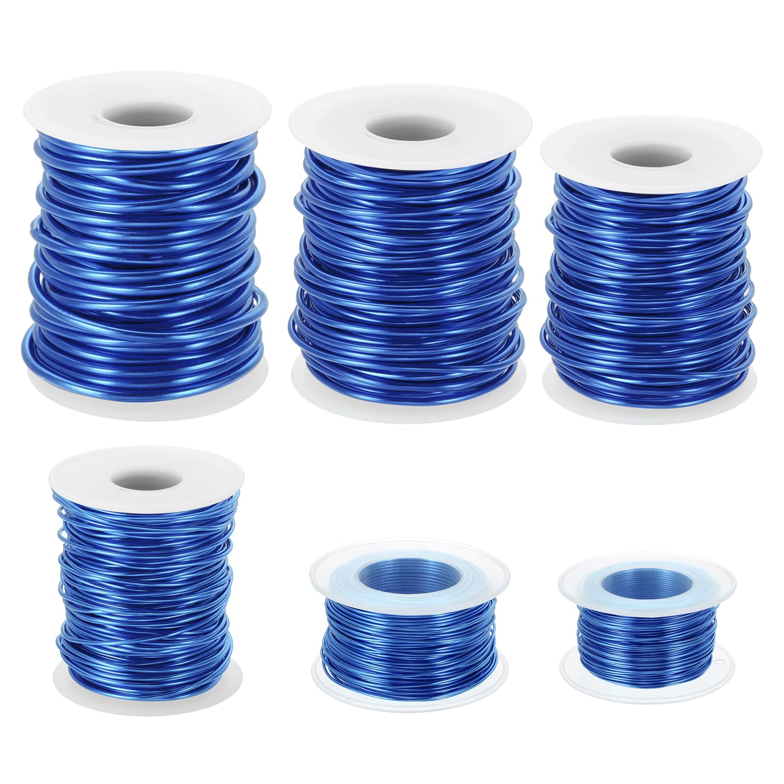 PATIKIL 20/18/15/12/10/8 Gauge Aluminum Craft Wire, 32.8 Ft Metal Wire Armature Bendable Wire for Jewelry Making Metal Wrap DIY, Sapphire Blue