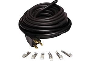 Wrap-On Roof and Gutter Deicing Cable - 250' Black Electric Heating Cord with 3 Prong Plug & 120 Volt Operation - 14251