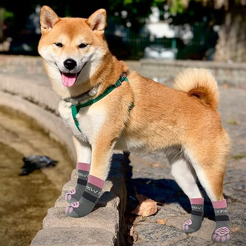 EXPAWLORER Anti-Slip Dog Socks to Prevent Licking Paws,Dog Shoes for  Hot/Cold Pavement,Best Paw Protector Trac