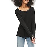Michael Stars Womens Treasure Notch Neck Top, Relaxed Fit