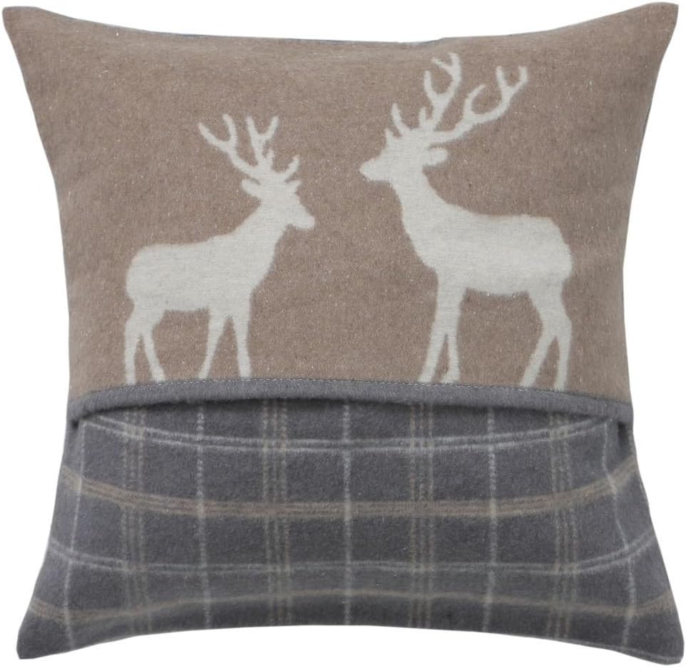 David Fussenegger Kissenhülle Luca Hirsche/Karo 40 x 40 cm Flanell