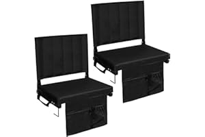 Romswi 2PK Stadium Seats for Bleachers with Back Support, Padded Portable Folding Comfort Stadium Chair with Shoulder Strap for Outdoor